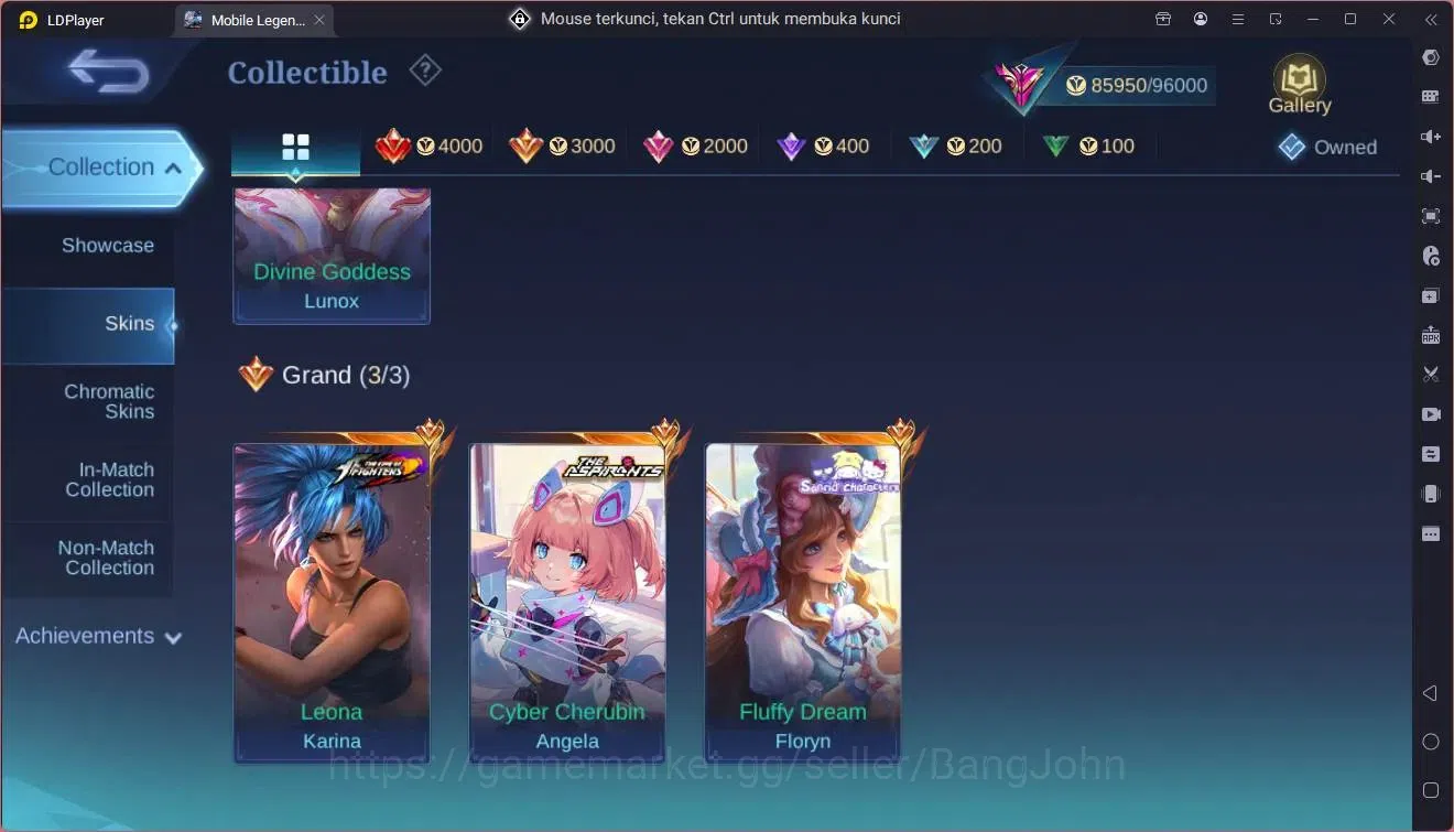 Mobile Legends: Bang Bang Accounts Global|Hero 132|Skin 337|Exalted|Legend Lunox|Sanr image 8