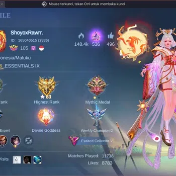 Mobile Legends: Bang Bang Collector Global|Hero 132|Skin 337|Exalted|Legend Lunox|Sanr image 1