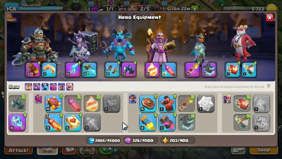 Clash of Clans Accounts LV 158|TH 16-BH 8|HH 9|Limited Skin|BK 61,AQ 80,GW image 10