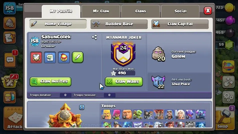 Clash of Clans Accounts LV 158|TH 16-BH 8|HH 9|Limited Skin|BK 61,AQ 80,GW image 2