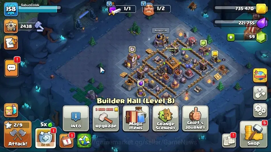 Clash of Clans Accounts LV 158|TH 16-BH 8|HH 9|Limited Skin|BK 61,AQ 80,GW image 6