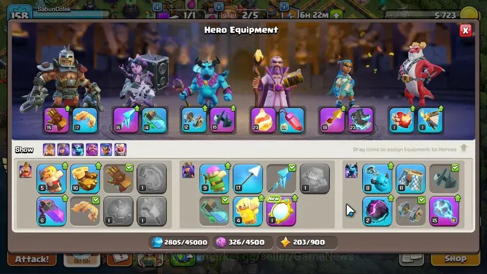 Clash of Clans Accounts LV 158|TH 16-BH 8|HH 9|Limited Skin|BK 61,AQ 80,GW image 9
