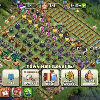 Clash of Clans High-End LV 158|TH 16-BH 8|HH 9|Limited Skin|BK 61,AQ 80,GW image 1