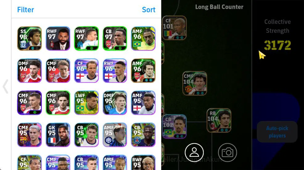 eFootball Accounts Mid-Tier Mobile|Bryan Robson,Desire Doue Blitz Curler,Ruud Gullit Low Screamer,Oliver Kahn GK Spirit 2