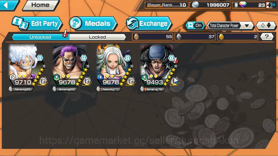 One Piece Bounty Rush Accounts Global|4 EX|TFE Monkey D Luffy,Blck Beard pirates image 4