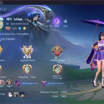 Mobile Legends: Bang Bang Accounts Collector Global |Hero 133|Skin 298|Renowned|KOF Karina|LBX Alpha|CC Natalia|Valentine