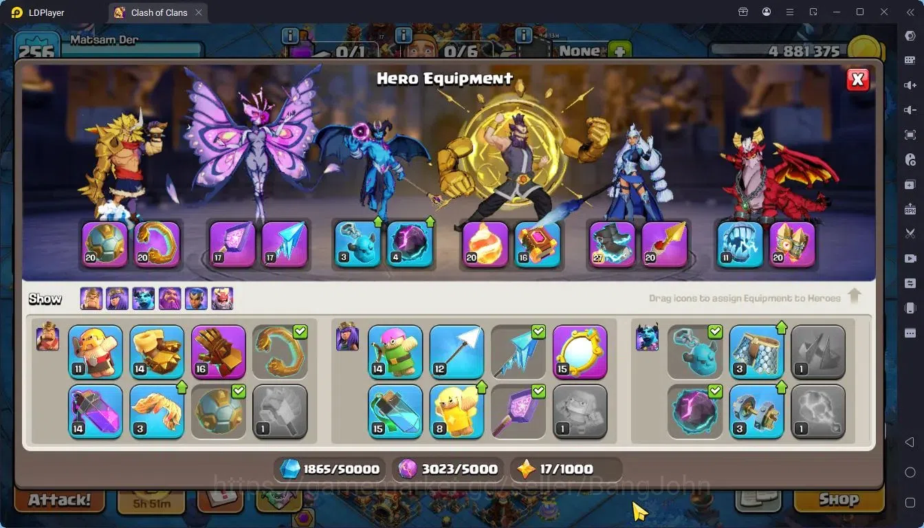 Clash of Clans Accounts Global |TH 17-BH 10|LVL 256|BK96,AQ97,MP73,GW75,RC image 16