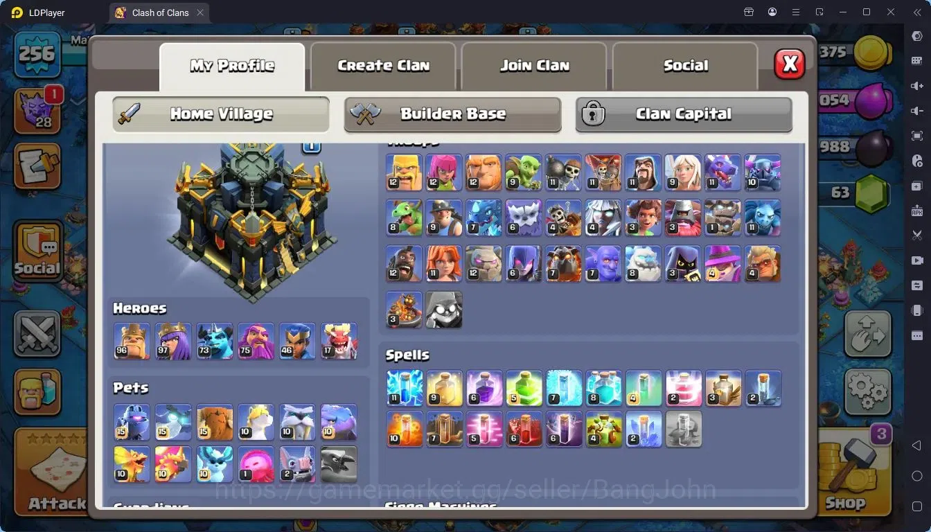 Clash of Clans Accounts Global |TH 17-BH 10|LVL 256|BK96,AQ97,MP73,GW75,RC image 2