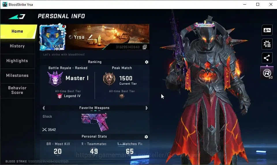 Blood Strike Accounts ASIA|2 ETERNAL[M4A1-Blight Lv3,DEagle-Scorpius]|Co image 2