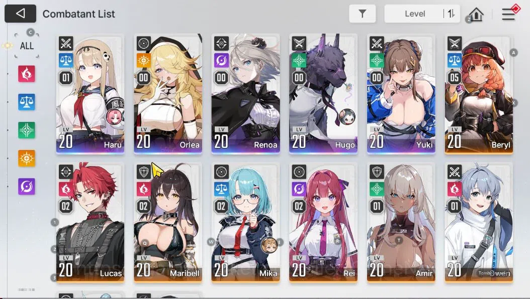 Chaos Zero Nightmare Accounts GLOBAL Lv20|5 SSR(HaruM1 Orlea Renoa Hugo Yuki) 9SR(Maribell,Lucas,Nia,Etc) 1SSR 12SR 3