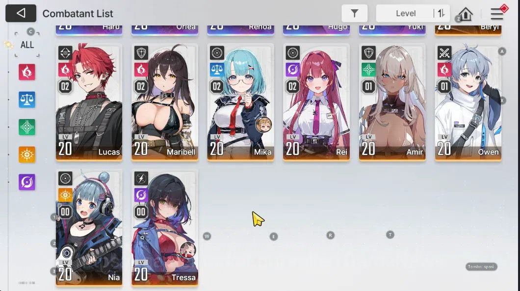 Chaos Zero Nightmare Accounts GLOBAL Lv20|5 SSR(HaruM1 Orlea Renoa Hugo Yuki) 9SR(Maribell,Lucas,Nia,Etc) 1SSR 12SR 4