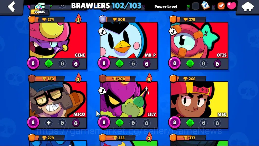 Brawl Stars Accounts 40085 Trophy|102 Brawlers 35 Max Lv|UL KAZE & SIRI image 14