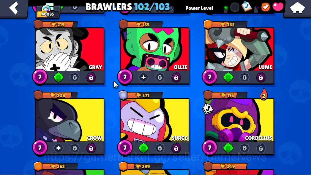 Brawl Stars Accounts 40085 Trophy|102 Brawlers 35 Max Lv|UL KAZE & SIRI image 17