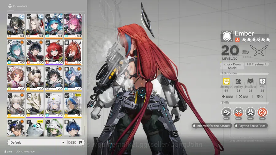 Arknights: Endfield Accounts ASIA | LVL 38 Yvonne, pogra, last rite, ember, Ardelia, WP 6s 8 check SS AKE081B 10