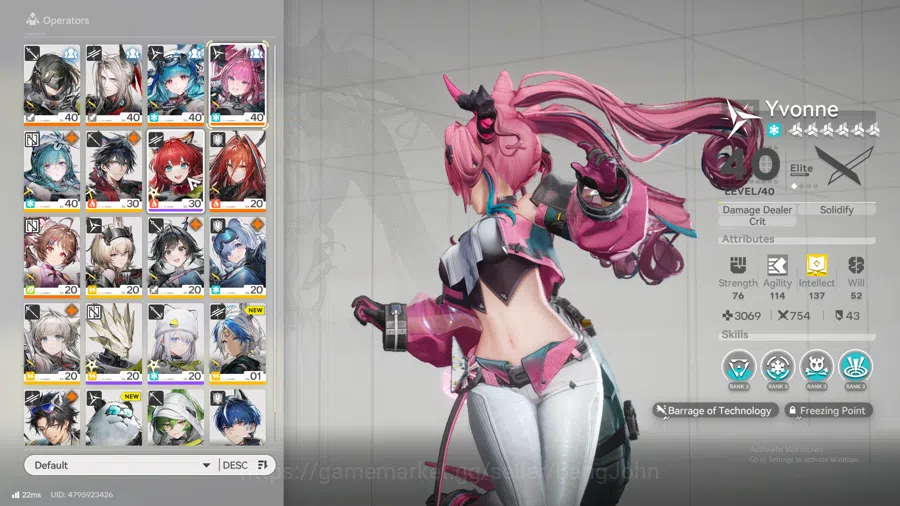 Arknights: Endfield Accounts ASIA | LVL 38 Yvonne, pogra, last rite, ember, Ardelia, WP 6s 8 check SS AKE081B 12