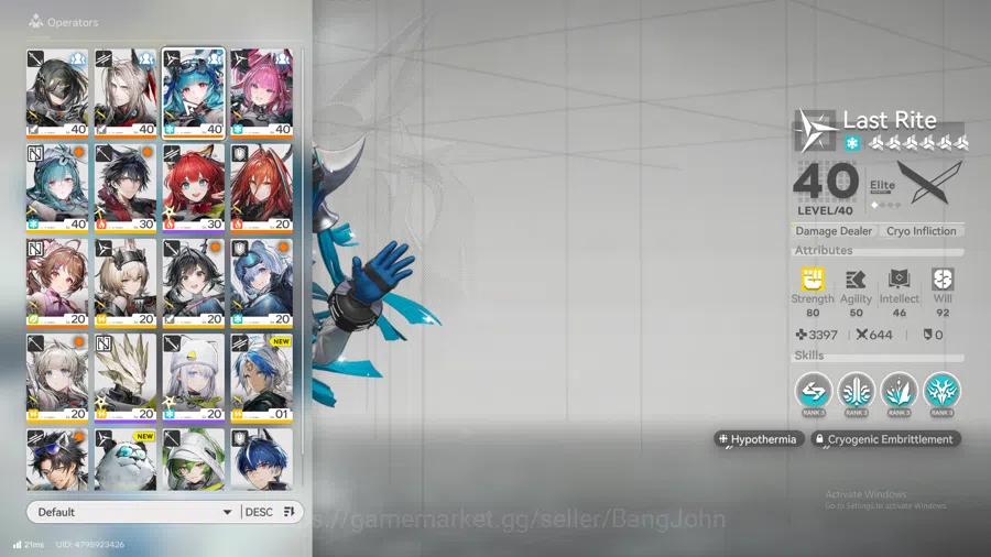 Arknights: Endfield Accounts ASIA | LVL 38 Yvonne, pogra, last rite, ember, Ardelia, WP 6s 8 check SS AKE081B 14