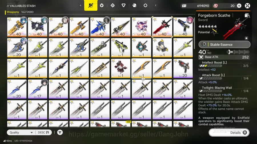 Arknights: Endfield Accounts ASIA | LVL 38 Yvonne, pogra, last rite, ember, Ardelia, WP 6s 8 check SS AKE081B 7