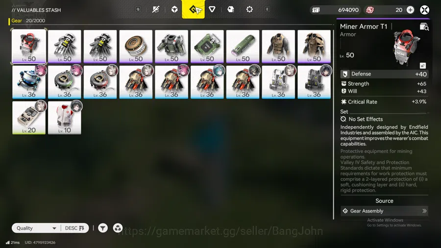 Arknights: Endfield Accounts ASIA | LVL 38 Yvonne, pogra, last rite, ember, Ardelia, WP 6s 8 check SS AKE081B 9
