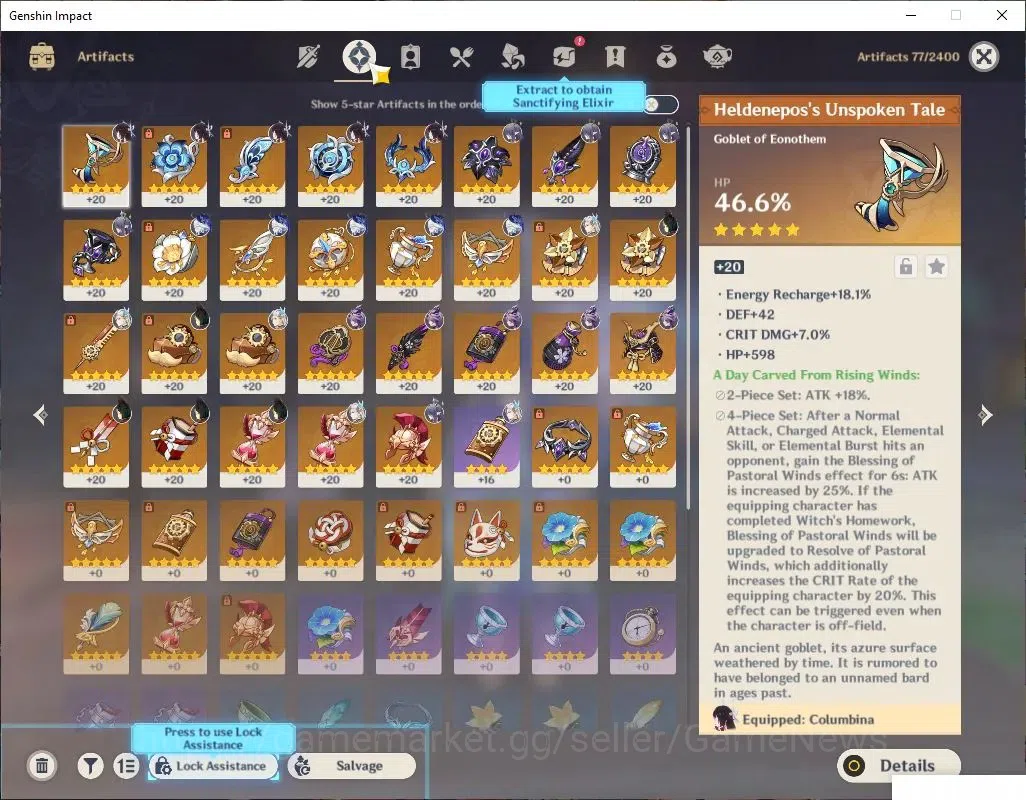 Genshin Impact Accounts Asia |AR 50|5 Limited +1(*5WEp)|Columbina,Neuville image 6