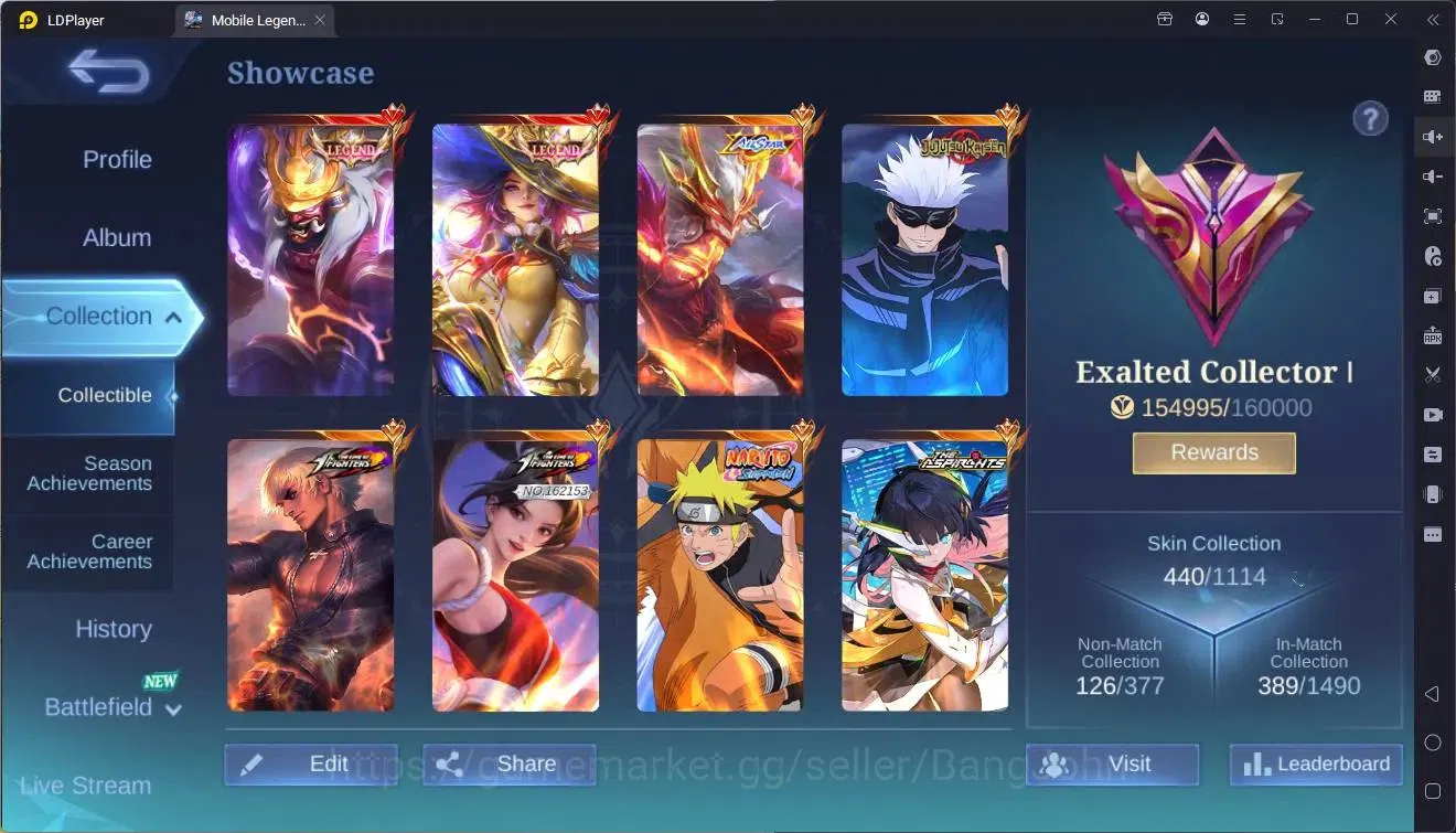 Mobile Legends: Bang Bang Accounts Global|Hero 133|Skin 440|Exalted|Legend Franco,Les image 2