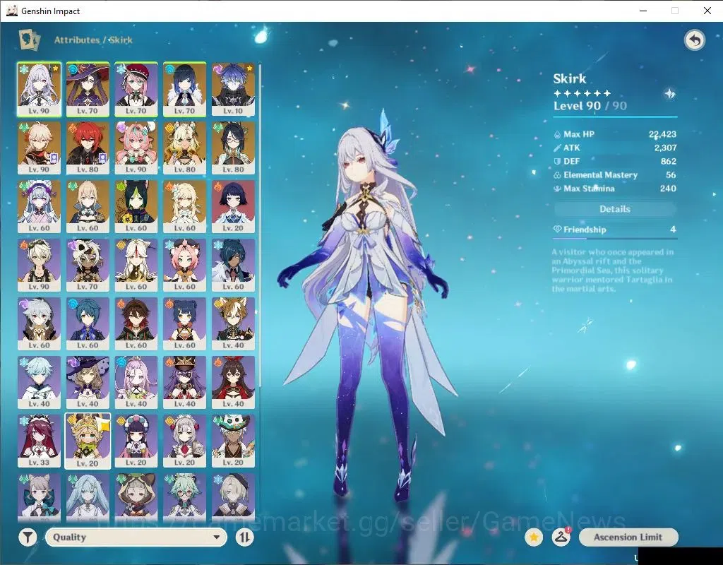 Genshin Impact Accounts ASIA|AR 56|7 Limited+1(*5Weapon)|Skirk,Flins,Yelan image 3