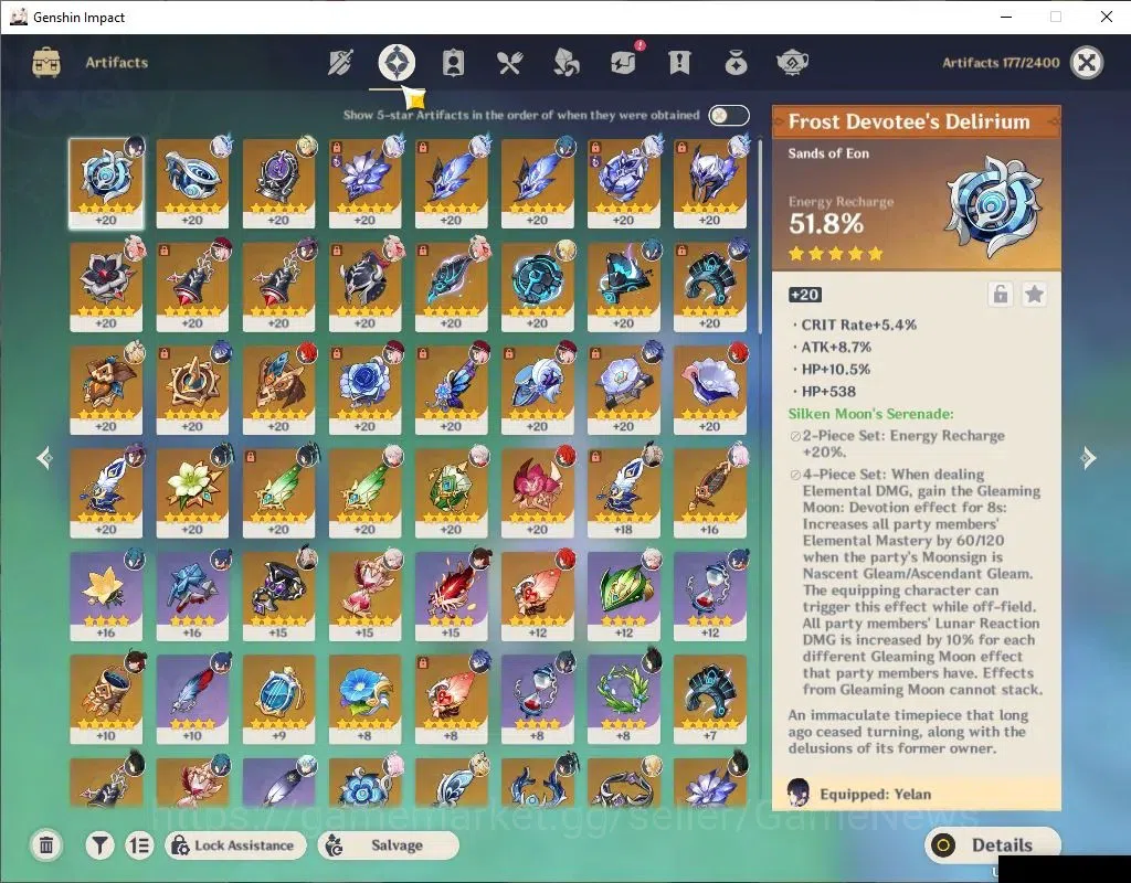 Genshin Impact Accounts ASIA|AR 56|7 Limited+1(*5Weapon)|Skirk,Flins,Yelan image 6