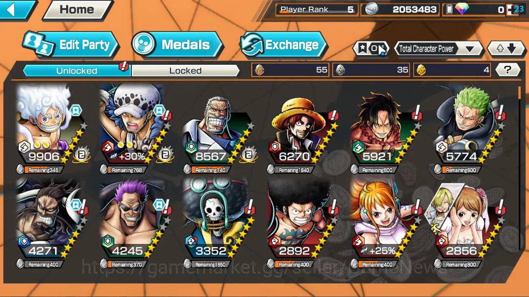 One Piece Bounty Rush Accounts Global | EX 4 |TFE D.Luffy,Strongest Creature Aliv image 8