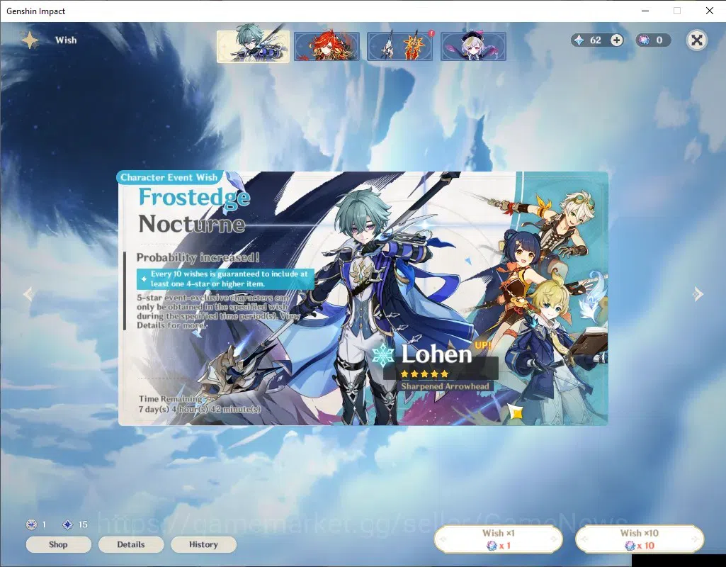 Genshin Impact Accounts ASIA|AR 39|BD Unset|1 Limited + 2(*5 Standard)|Nef image 6