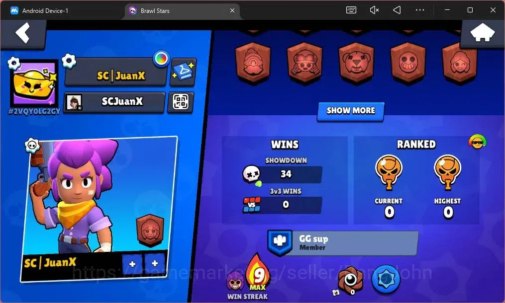 Brawl Stars Accounts Global|650 Trophy|15 Brawler|3 Max Hypercharge(She image 3