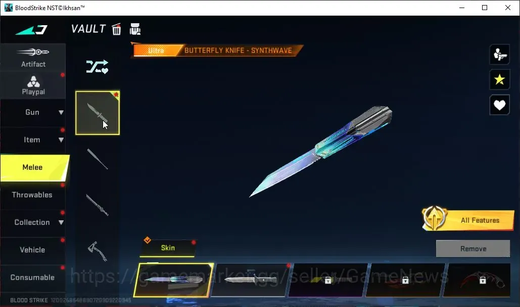 Blood Strike Accounts Rare Skin Asia|Meele Ultra Burterfly Knife Synthwave|Ultra FAL Luchador Lv2,Spike Twilight|Legendary 1