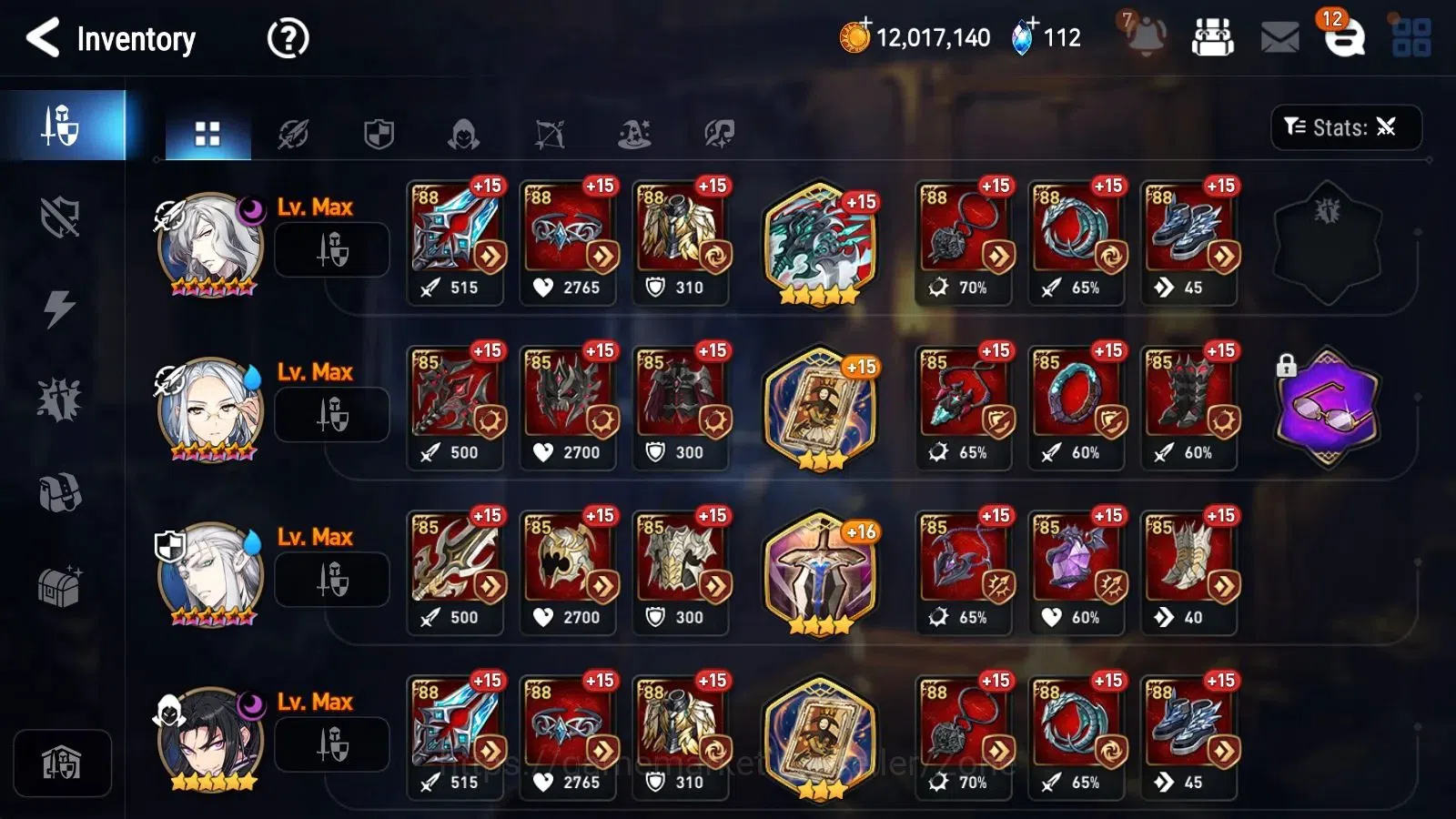 Epic Seven Accounts High-End Global unver|10ML (Straze, SSez, ARavi, RViolet, LCBellona Etc.)eye fumyr sight|PoH ON|Stigma 15
