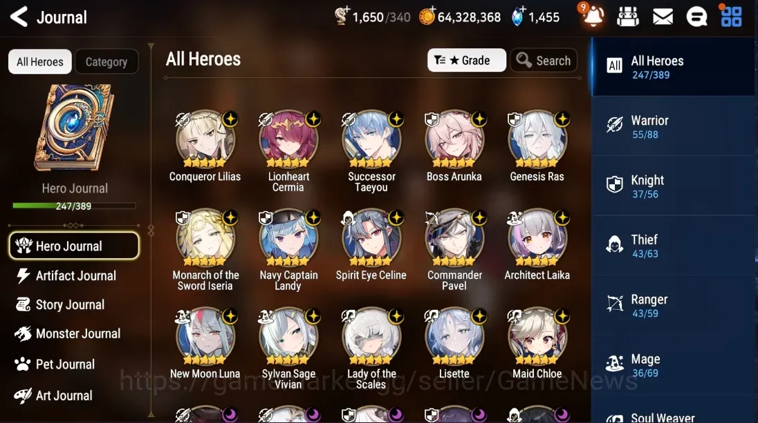 Epic Seven Accounts Limited Hero Asia Verif|28 ML(Lisette,Salome,Lotscles,Monarch,Genesis,Borunka)+Full 1