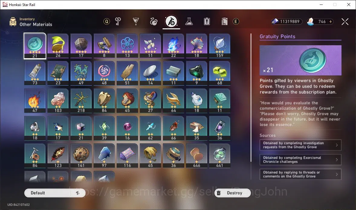 Honkai Star Rail Accounts Others [ASIA] TL 65 | 8 Limit | Aglaea | Sunday | Dan Heng | Ashveil | Blade | Sparkle | Detail 10