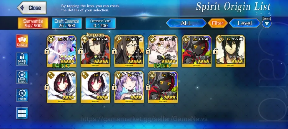 Fate-Grand Order Accounts NA Starter Orleans Lvl 13 |3 SSR Servant|(Koyanskaya Light, Morgan, Waver)|7 Golden Apple|Birthday 1