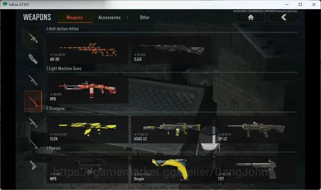 Arena Breakout Accounts Others Mobile | LV 30 | SV 23.7 M | CV 10 M | Combust FAMAS, Graffiti AK-102, G T951, Corpo Set 13