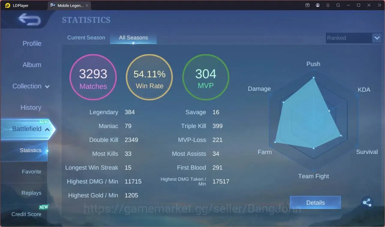 Mobile Legends: Bang Bang Accounts Global |Hero 114|Skin 188|Renowned|Naruto Haya,GS| image 3