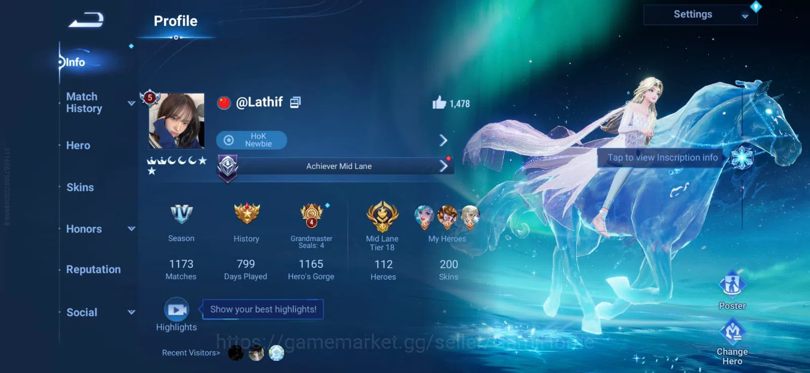 Honor of Kings Accounts GIRL ACC ➤ 200 SKINS | 2 Flawless : Elsa, XiaoQiao image 4