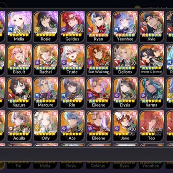 Seven Knights Re:Birth Accounts GLOBAL SEA ENDGAME| Full 5/5 Old-7k + 21 TC6+ (IdolYeonhee,LuBu,Freyja,Wukong,Kyle,etc) 13k