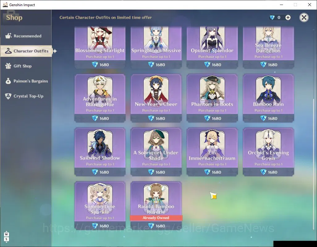 Genshin Impact Accounts Others ASIA|AR 52|3 Limited+2(5*Weapon)|,Kamisato Ayaka,Furina,Arlecchino|Standart Jean,Qiqi|Male 16