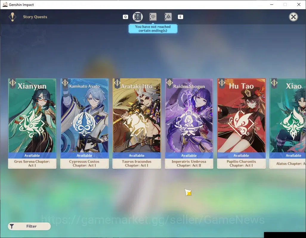 Genshin Impact Accounts Others ASIA|AR 52|3 Limited+2(5*Weapon)|,Kamisato Ayaka,Furina,Arlecchino|Standart Jean,Qiqi|Male 19