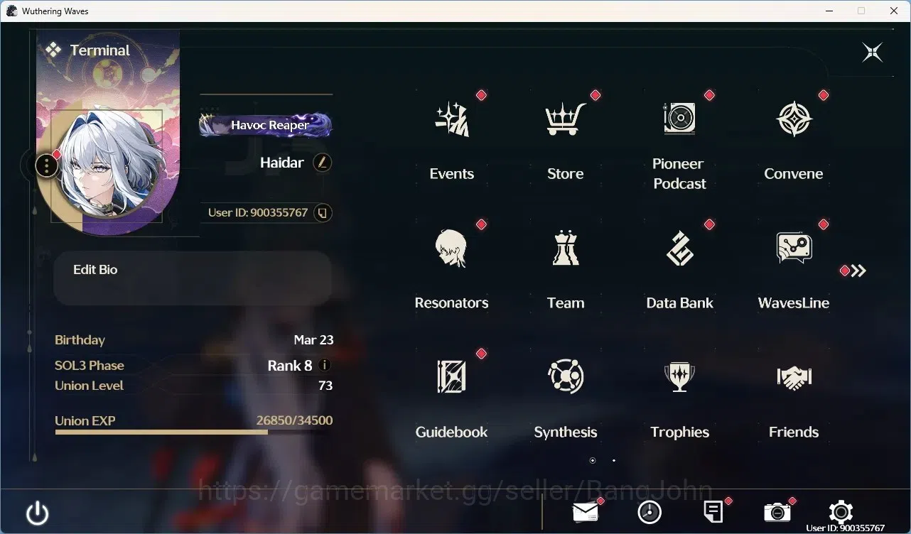 Wuthering Waves Accounts Mid-Game SEA|UL 73|Rank 8|10 1