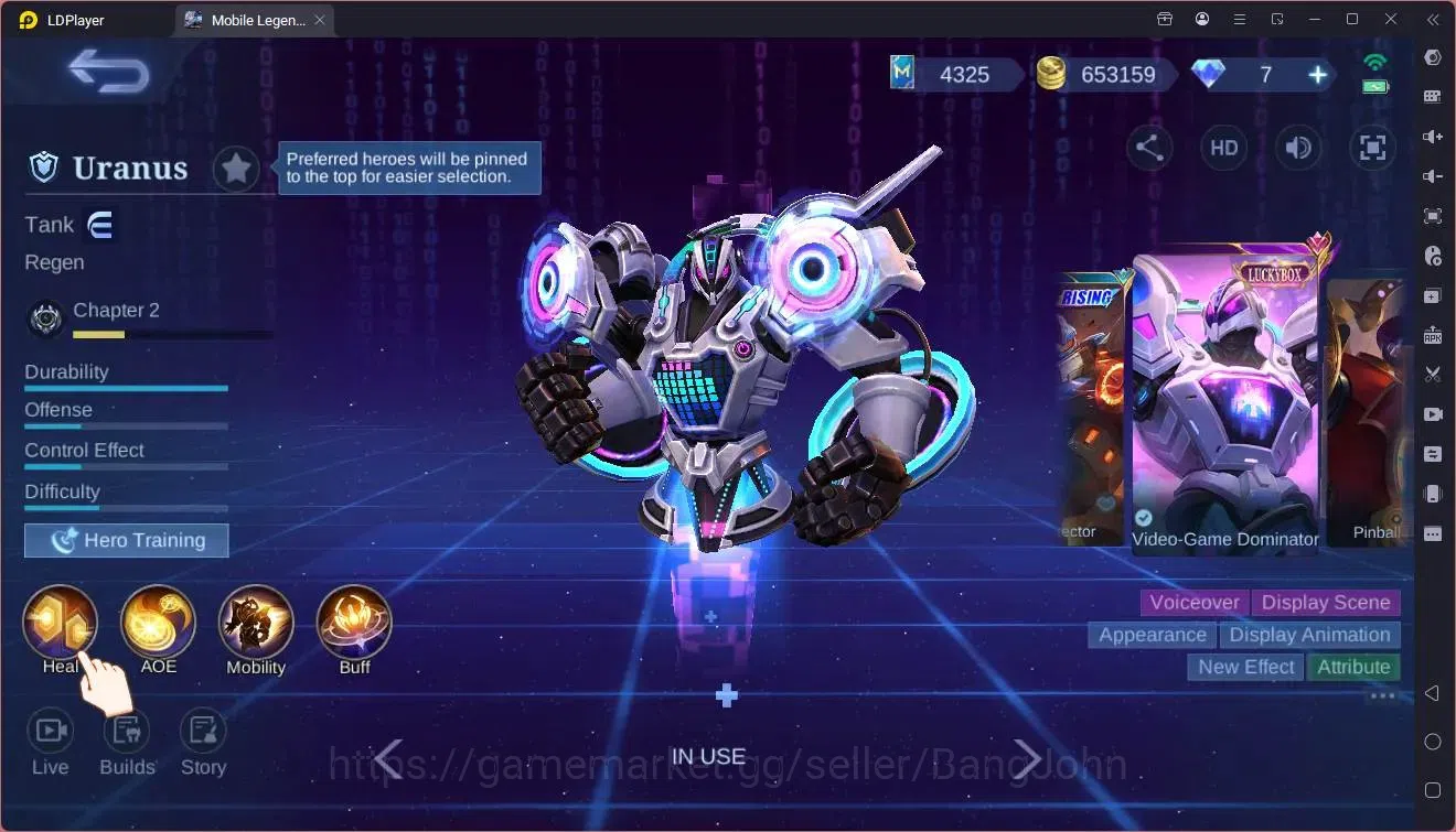 Mobile Legends: Bang Bang Accounts Global|Hero 132|Skin 315|Renowned|Prime Beatrix,YZ image 4