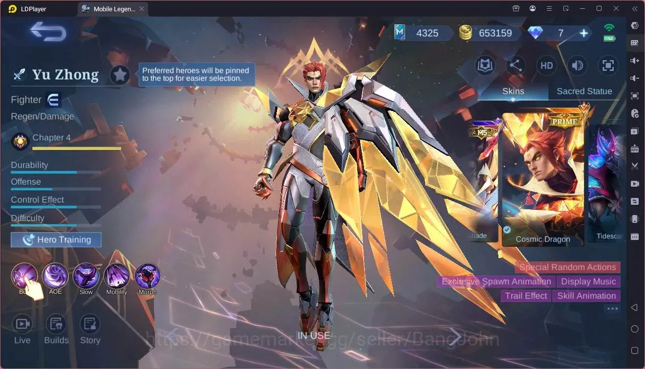 Mobile Legends: Bang Bang Accounts Global|Hero 132|Skin 315|Renowned|Prime Beatrix,YZ image 8