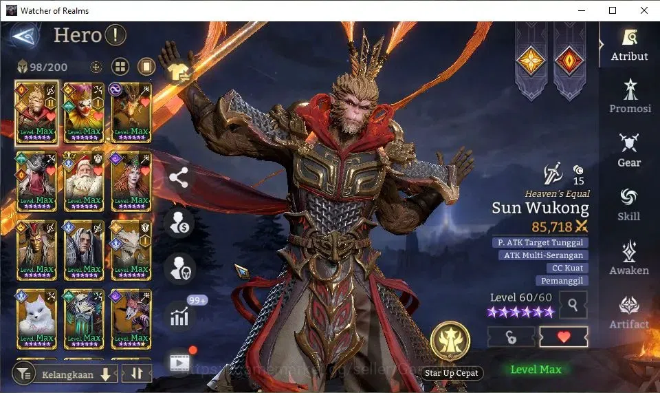 Watcher of Realms Accounts GLOBAL 60x|1,5M Power|1 Lord[King Harz+Skin,Etc]|2 image 10