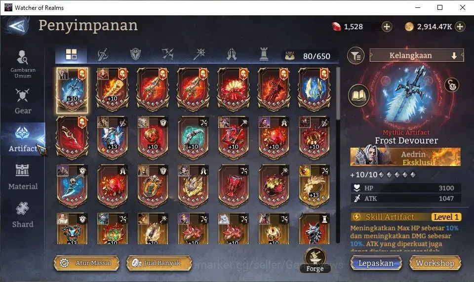 Watcher of Realms Accounts GLOBAL 60x|1,5M Power|1 Lord[King Harz+Skin,Etc]|2 image 15