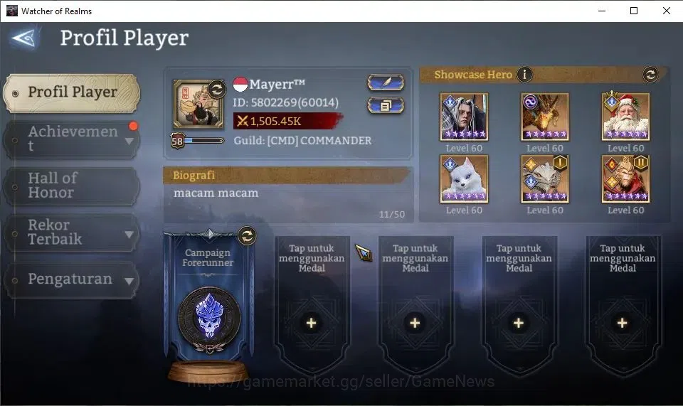 Watcher of Realms Accounts GLOBAL 60x|1,5M Power|1 Lord[King Harz+Skin,Etc]|2 image 2