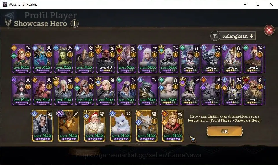 Watcher of Realms Accounts GLOBAL 60x|1,5M Power|1 Lord[King Harz+Skin,Etc]|2 image 9