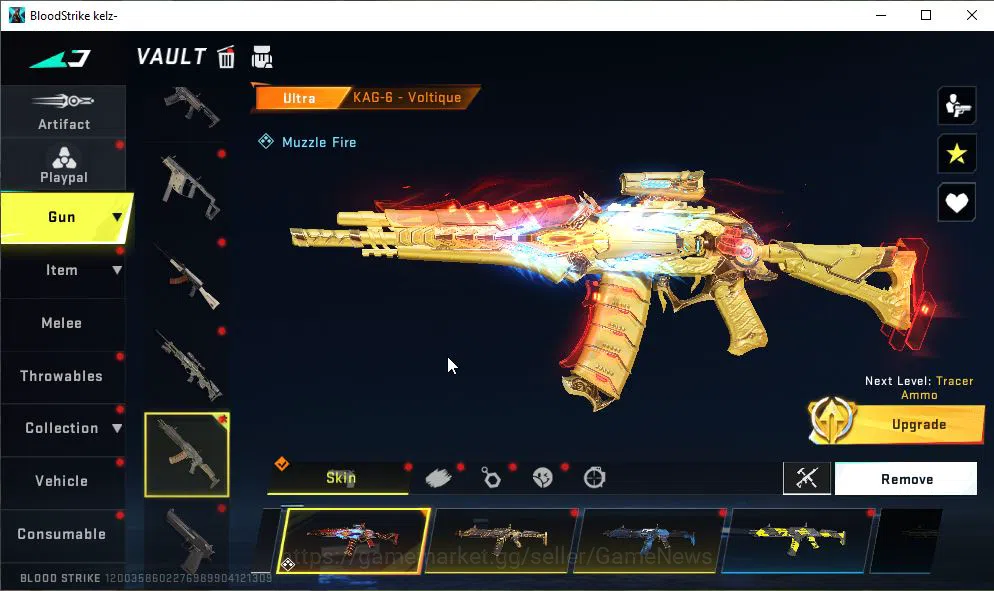 Blood Strike Accounts Mid-Tier ASIA|13 ULTRA[ZERO,BLAST,VOLT,Origin-12,Vector,KAG-6,INP-9,M700,AUG,Etc]|Collab 3