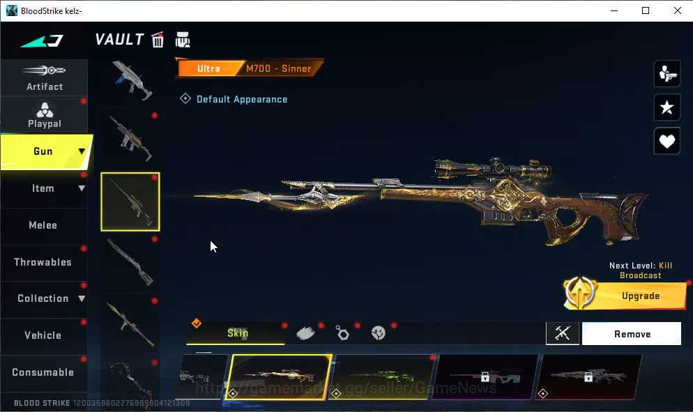 Blood Strike Accounts Mid-Tier ASIA|13 ULTRA[ZERO,BLAST,VOLT,Origin-12,Vector,KAG-6,INP-9,M700,AUG,Etc]|Collab 4