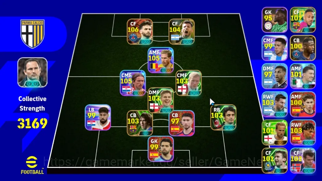 eFootball Accounts Mid-Tier Android|Power 3169|Big Time K.Kvaratskhella|8 Show Time Kevin De Bruyne,Luka Modric|8 Epic 1